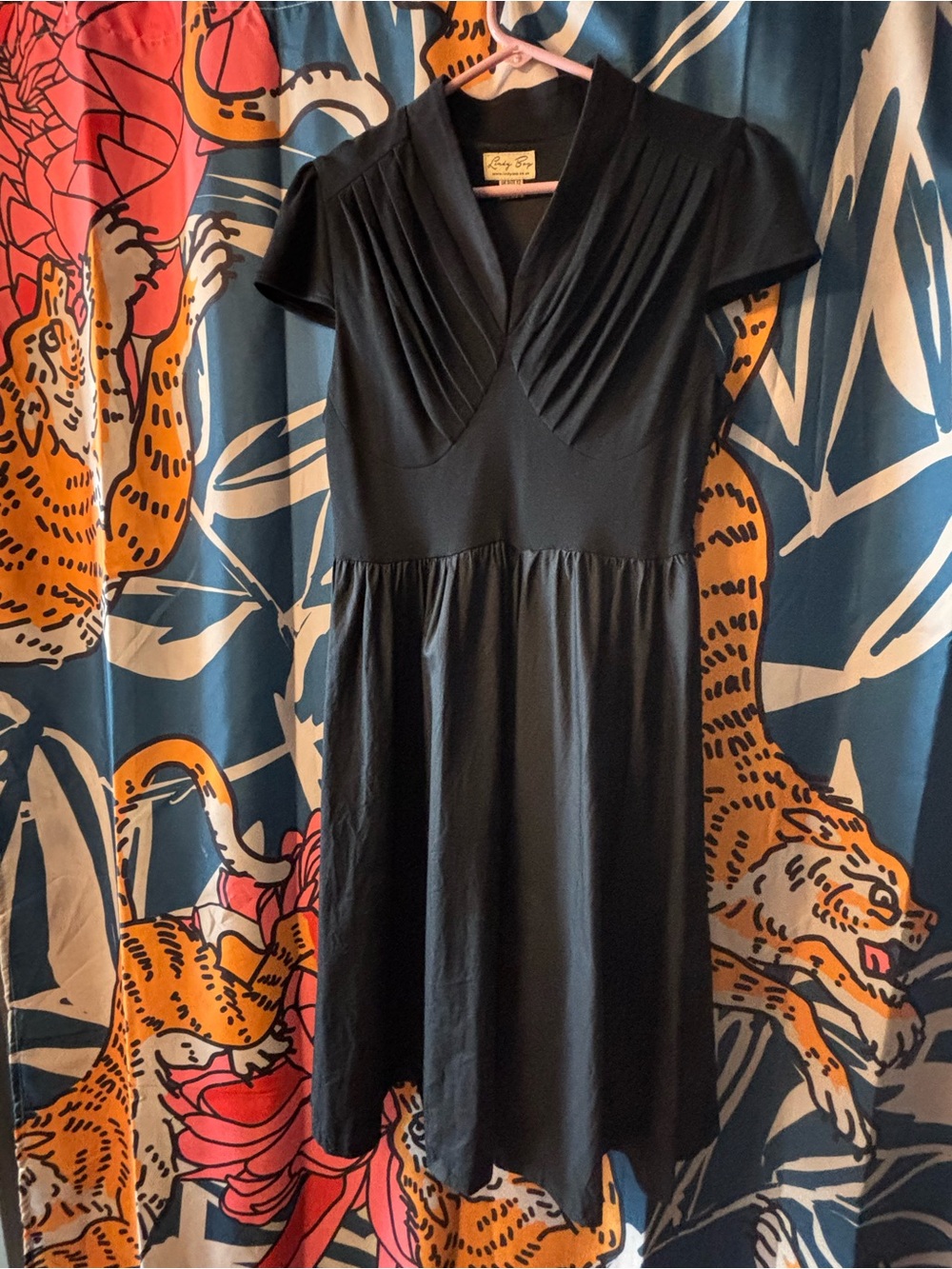 Lindy Bop Black V-Neck Fit & Flare Dress